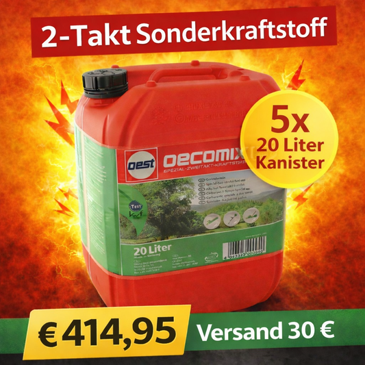 5x 20 Liter Kanister Sonderkraftstoff (gesamt 100 Liter) | OEST Oecomix 2T